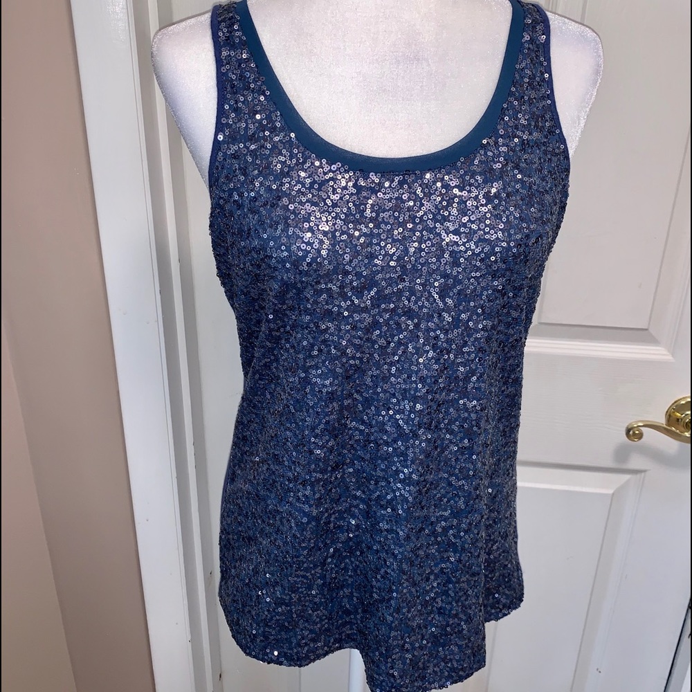 Express Sequined Tank Top With Cotton Back
